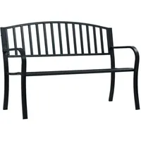 VidaXL Gartenbank 125 cm Schwarz Stahl