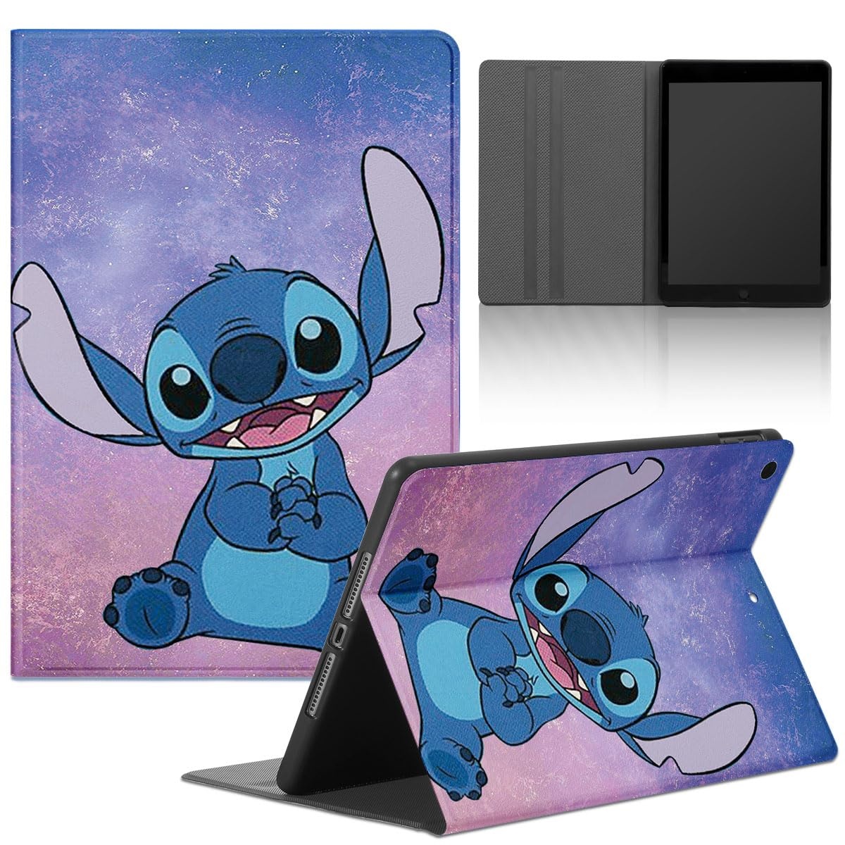 Tablet Hülle für Apple iPad Mini 7,9"/iPad Mini 2/3,Karikatur Stitch Anime Muster Case Shockproof Weiche PU Leder Flip TPU Silicone Cover mit Ultra Dünn Leichte Stand Tablet Schutzhülle Schwarz,03