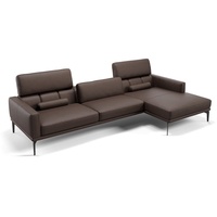 Sofanella Ecksofa Eckcouch SALERNO Leder Polsterecke Sofalandschaft braun