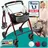eloneo Wohnungsrollator 54cm breit faltbar und leicht mit Tablett rot