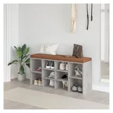 vidaXL Schuhbank Betongrau cm Holzwerkstoff