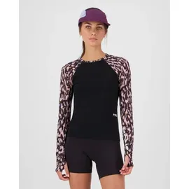 Mons Royale Bella Merino Long Sleeve Sweatshirt Rock Leopard/Black S