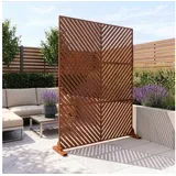 casa.pro Garten-Paravent 180 x 120 cm Braun Stahl