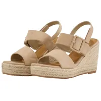 Tom Tailor Damen Keilsandalette mit Schnalle, beige, Uni, Gr. 38