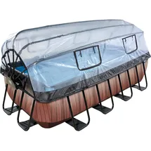 EXIT TOYS Wood Pool 400 x 200 x 100 cm inkl. Sandfilter und Abdeckung