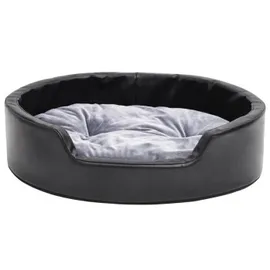vidaXL Hundekorb 69 x 59 x 19 cm schwarz-grau Plüsch und Kunstleder
