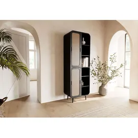 MASSIVMOEBEL24.DE Schrank Mango 70x40x200 dunkelgrau lackiert VALENCIA 215