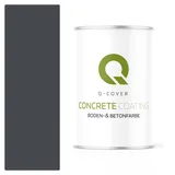 Q-COVER Bodenfarbe Betonfarbe Graphit 0,9L Garagenboden Bodenbeschichtung für Innen Kellerfarbe Fußbodenfarbe