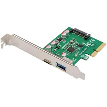 Digitus PCIe Karte, USB 3.1 Gen 2 Controllerkarte USB-A, USB-C & 1x Typ-A) - 10 Gbit/s - Chipsatz ASM1142