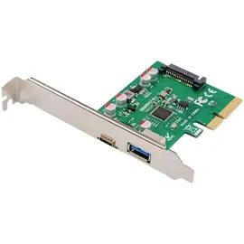 Digitus PCIe Karte, USB 3.1 Gen 2 Controllerkarte USB-A, USB-C & 1x Typ-A) - 10 Gbit/s - Chipsatz ASM1142