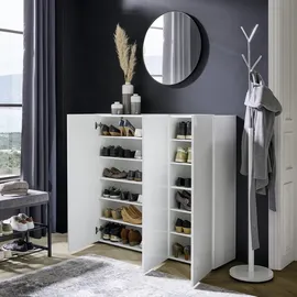 home24 Mister Bianco 120 x 115 x 34 cm hochglänzend weiß / weiß