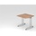 Hammerbacher Schreibtisch nussbaum quadratisch, C-Fuß-Gestell silber 80,0 x 80,0 cm