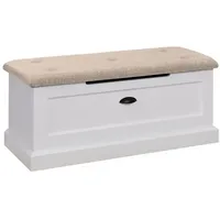 Feldmann-Wohnen Sitzbank, Weiß, Braun, Holz, Rechteckig, 100x41x42 cm, Garderobe,