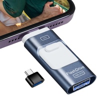 AXFEE USB Stick für Phone, 4 in 1 USB 3.0 Flash Drive, 256GB Speicherstick Externer Speichererweiterung Fotostick, Memory Stick Flash Laufwerk für Android Handy, PC,Pad,Daten Kopierten Mit Einem Klick