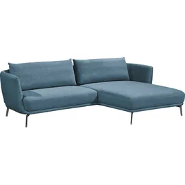 Schöner Wohnen Ecksofa "Pearl, zeitlos und elegant, 5 Jahre Hersteller-Garantie, bequem", blau (blaugrau), B:270cm H:71cm T:160cm, 100% Polyester, SCHÖNER WOHNEN-KOLLEKTION, Sofas, L-Form, Maße (B/H/T): 270/71/160 cm, Füße Metall