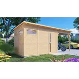 BERTILO Gartenhaus Pentus 3 Lounge 234 cm x 558 cm Natur FSC®