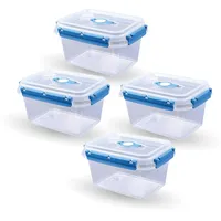 BestLivings Frischhaltebox 1,5L Lunchbox im Set Blau 4er Pack