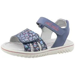 Sandale TOM TAILOR, Kinder, Gr. 28, bunt (navy, bunt), Lederimitat, Textil, kontrastfarbene Details, casual, Schuhe, Sommerschuh, Klettschuh, Kinderschuh mit bunten Drucken