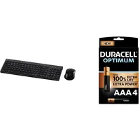 Hama Funk-Tastatur mit Maus Set kabellos + Duracell NEU Optimum AAA Micro Alkaline-Batterien