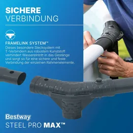 BESTWAY Steel Pro Max Frame Pool Set 366 x 100 cm rattanoptik