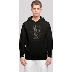 Kapuzenpullover F4NT4STIC "Looney Tunes Bugs Bunny Drawing Instruction", Herren, Gr. M, schwarz, Obermaterial: 50% Baumwolle, 50% Polyester, casual, relaxed fit, Langarm, Pullover, Print