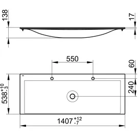 Keuco Edition 11 Doppelwaschtisch 140,5 x 53,8 cm (31160311402)