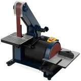 EBERTH Tellerschleifmaschine Bandschleifmaschine Bandschleifer Tellerschleifer Elektrisch 300W, Verstellbare Werkzeugauflage, Verstellbares Schleifband