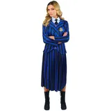 Rubie ́s Kostüm Wednesday Enid Lizenzartikel Schuluniform für Erwachsene blau-schwarz blau