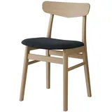 Esszimmerstuhl HAMMEL FURNITURE "Mosbøl, Stuhl, Massivholz mit gepolstertem Sitz – robust & komfortabel", weiß (, weiß geölt, weiß geölt, dunkelgrau), B:48cm H:79cm T:46cm, Massivholz, Stoff, Stühle, Esszimmerstuhl, Massivholz, gepolsterte Sitzfläche, versch. Farbvarianten