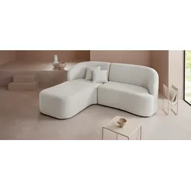 LeGer Home by Lena Gercke Ecksofa "Dilara L-Form", beige (natur), B:200cm H:87cm T:165cm, Struktur fein 100% Polyester);Samtoptik (100% Polyester);Bouclé (100% Polyester), LEGER HOME BY LENA GERCKE, Sofas, Ecksofa, gerundete Rückenlehne und Front, in 3 Bezugsqualitäten