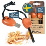 Light My Fire FireSteel Bio Scout 2-in-1 mit Notfallpfeife, Feuerstahl Survival Gadget Feuerstein Feuerzeug, Ewiges Streichholz mit Bio-basierter Kunststoffgriff 3000 Zündungen