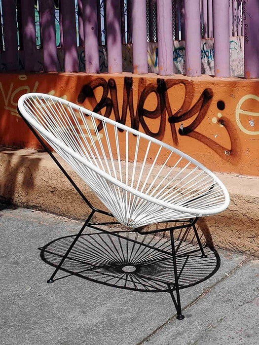 Stuhl Acapulco Chair Acapulco Design Bespannung weiß, 92x70x95 cm