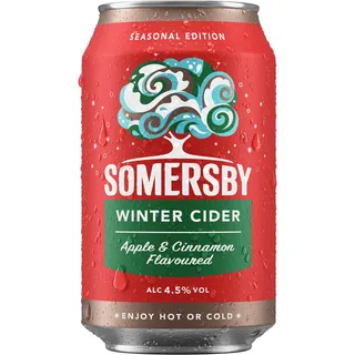 Somersby Winter Cider 0,33 l Dose, 24 Dosen fruchtig- frischer Cider mit dem Geschmack leckere Äpfel und Zimt mit 4,5 Prozent Volumen ohne künstliche Farb- und Aromastoffe (24 x 0,33 l)