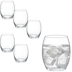 Rona Wasserglas Saftglas klein 350ml, Mineralwasser Glas 6er Set, Saftglas aus bleifreiem Kristallglas