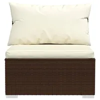 vidaXL 8-tlg. Garten-Lounge-Set mit Kissen Poly Rattan Braun - Braun