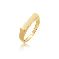 Elli Siegelring Pinky Ring Eckig Geo Design 925 Silber