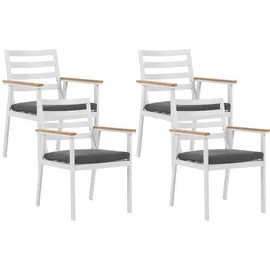 Beliani Cavoli Gartenstuhl Set 4er Set 0 x 0 x 0 cm weiß grau