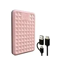 ModusTech Facet 1TB Externe Festplatte Tragbar USB-C/USB 3.1 5Gbps — Kompakte High Speed HDD für Backup, Datensicherung, Gaming, PC, Mac, Laptop, PS4, Xbox, Smart TV (Rosa, 1TB)