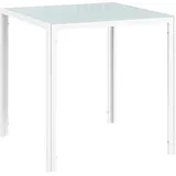 Esstisch Quadratischer Küchentisch Für 4 Personen, Esszimmertisch Aus Hartglas, Bis 80 Kg Belastbar, Für Küche, Esszimmer, 75 X 75 X 75 Cm, Weiß