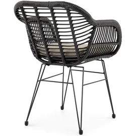 Idimex Paramo Gartenstuhl 61 x 57 x 82 cm schwarz/beige