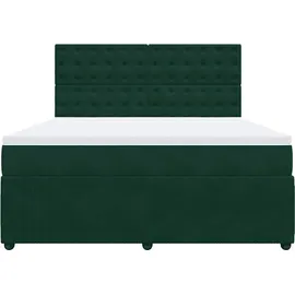 vidaXL Boxspringbett 180 x 200 cm Dunkelgrün