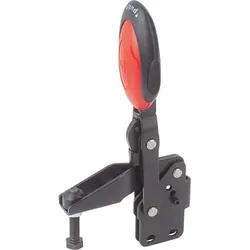 SCHNELLSPANNER VERTIKAL MIT SICHERHEITSVERRIEG., FUß SENKRECHT F1=2500, VERSTELLB. ANDRUCKSPINDEL