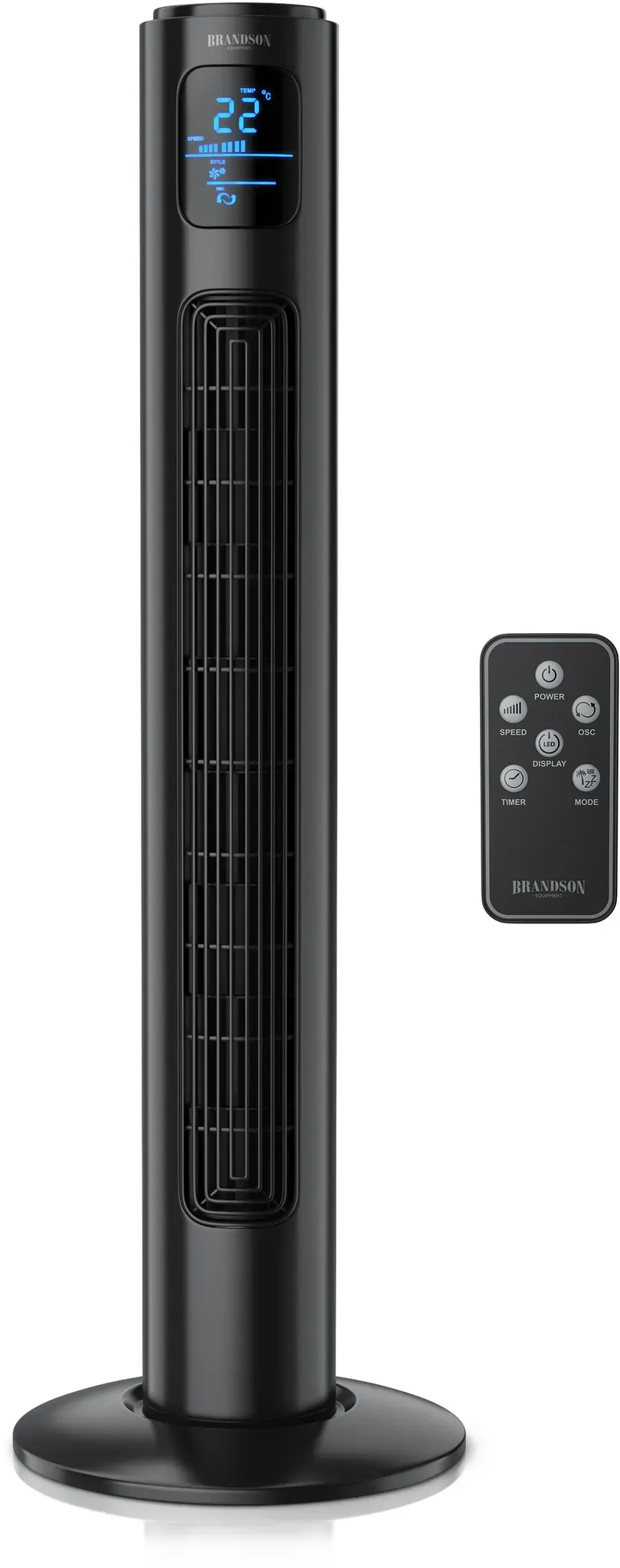 Turmventilator mit Fernbedienung & Timer Schwarz
