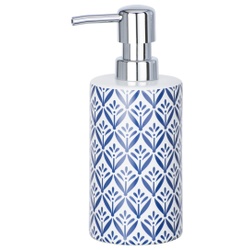WENKO Lorca Keramik Seifenspender, Ideal für Bad, Küche und Gäste-WC, 1 Stück, Farbe: blau