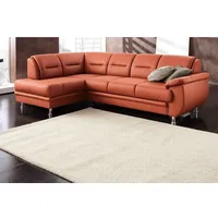 sit&more Ecksofa »Mailand L-Form, B: 250 cm« optional Bettfunktion, orange