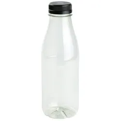 greenbox - rPET-Flaschen 500 ml, klar, Deckel schwarz, 198 St.