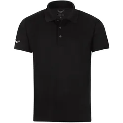 Poloshirt TRIGEMA "TRIGEMA Klassisches Poloshirt COOLMAX", Herren, Gr. XL, schwarz, 100% Polyester (recycelt), sportlich, Kurzarm, Shirts