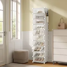 Woltu Schuhbox 30 x 40 cm 10-tlg. weiß