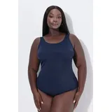 Ulla Popken Badeanzug Badeanzug extraweiches Futter seitliche Raffung schwarz 62/64