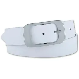 Bernd Götz Ledergürtel BERND GÖTZ Damen, Gr. 100, weiß, Leder, unifarben, Gürtel Ledergürtel, mit ovaler Schließe